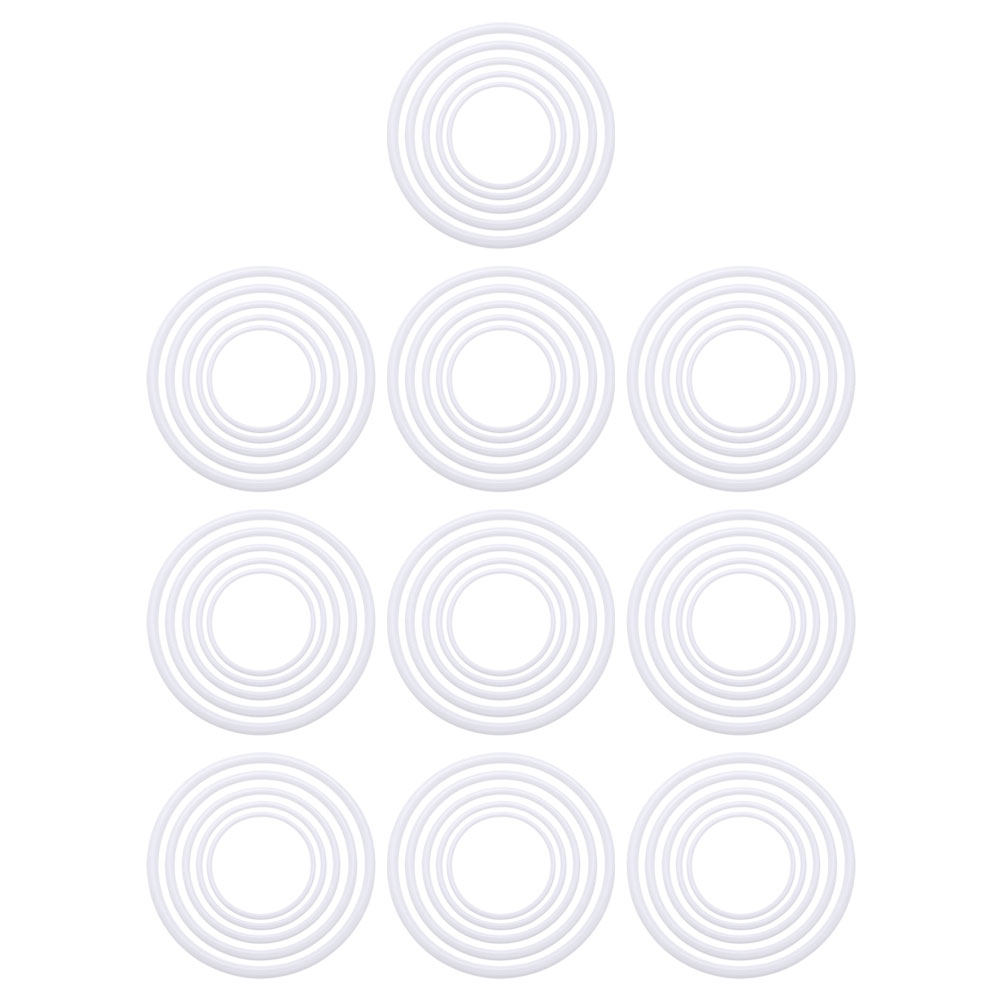 Wedding Supply Decor - 60Pcs Dream Catcher Rings White Plastic