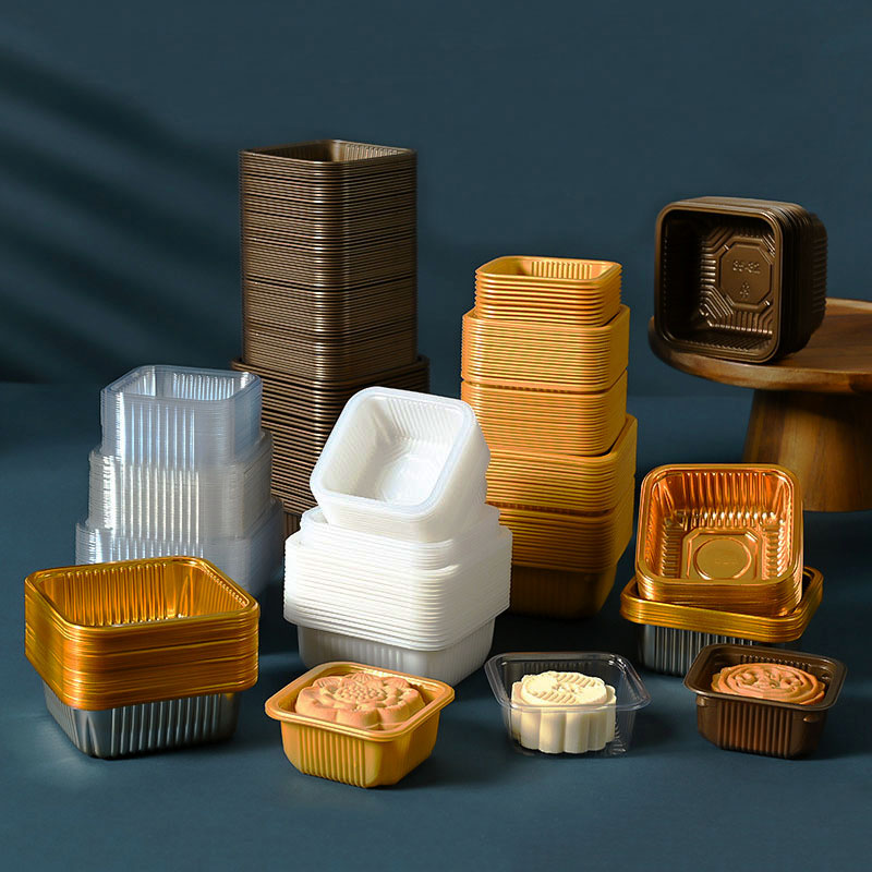 Wedding Cake Supply - 100pcs Mooncake Plastic Tray PET Pastry