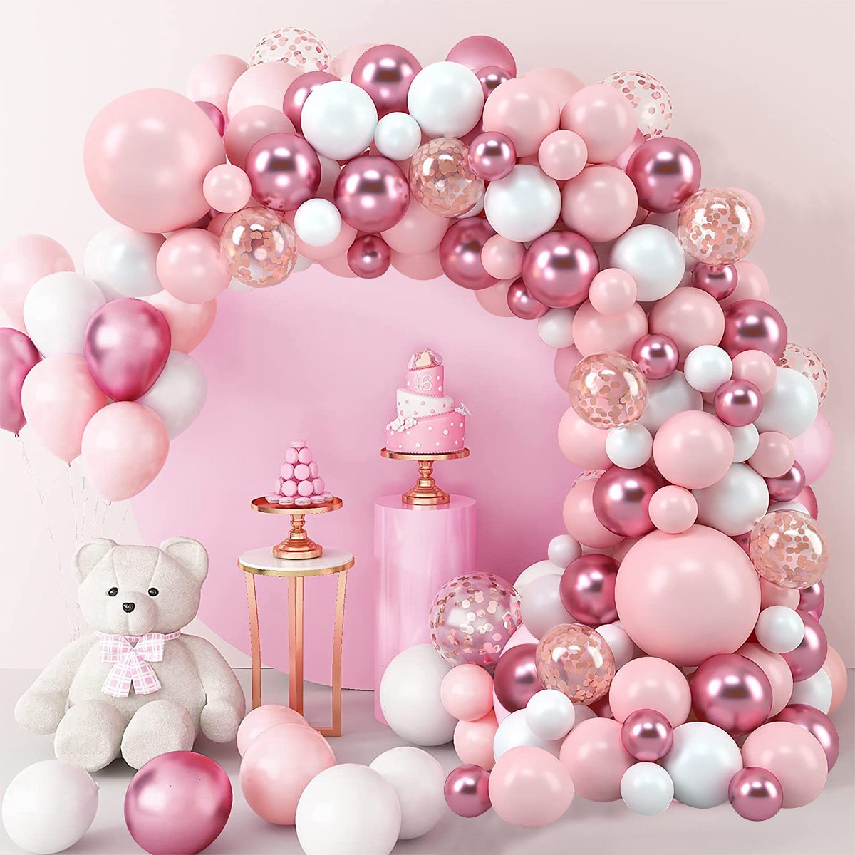 Pink Macaron Balloons Garland  - Wedding Supply Kit review and price