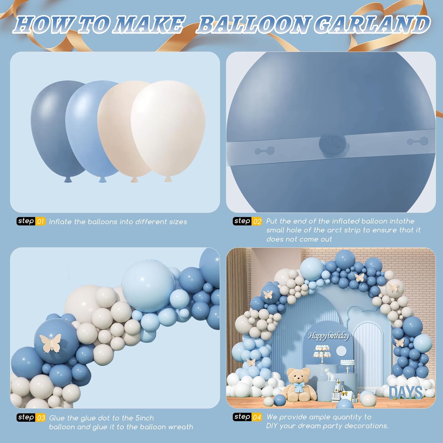 Dusty Blue Sand White Latex Ba - Wedding Supply Kit review and price