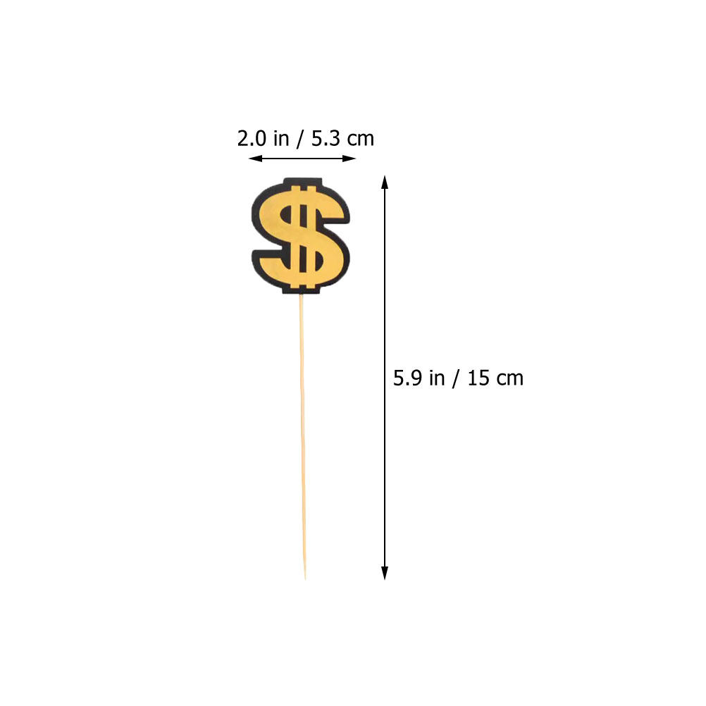 3PCS Cake Insert Flags Golden  - Wedding Supply Decor review and price
