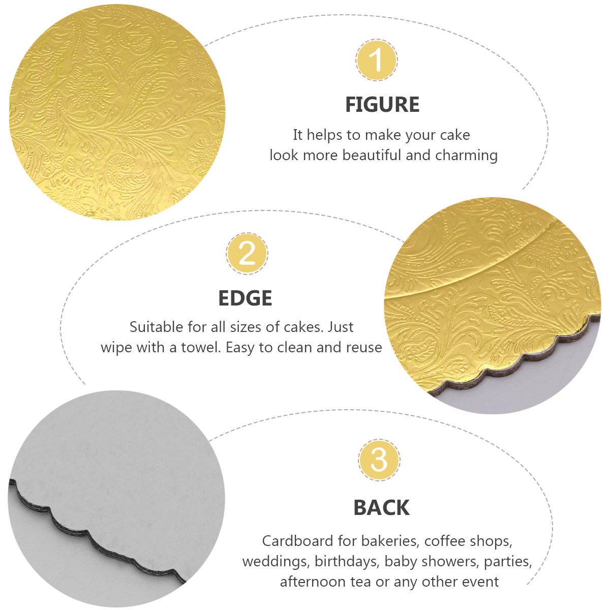 10Pcs Round Food Grade Paper C - Wedding Cake Supply review and price