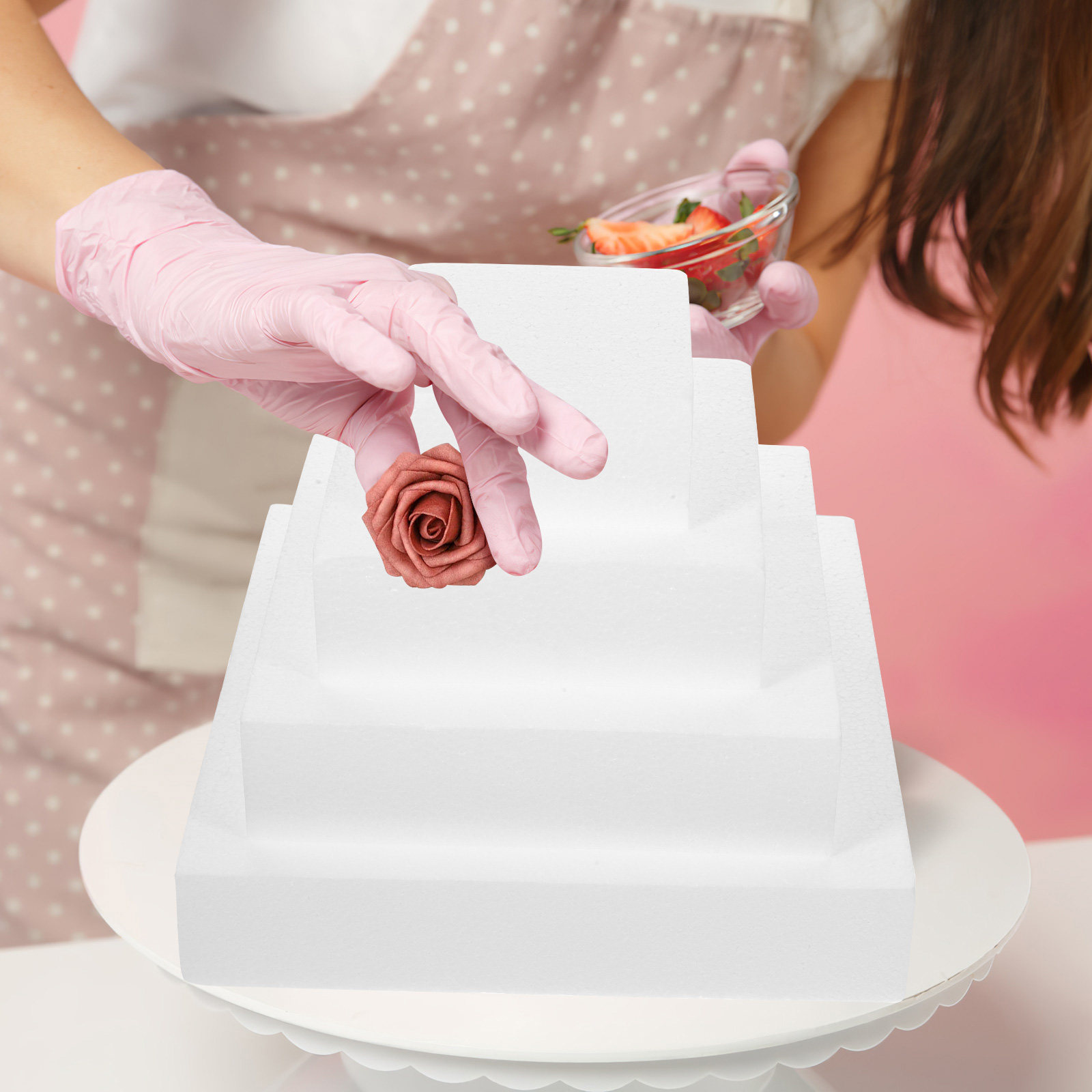 4Pcs Foam Cake Dummies Cubic S - Wedding Cake Supply review and price
